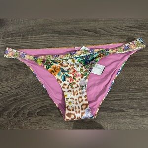 Camilla Round Crystal Embellished Floral Print Bikini Bottom Size:M (NWT)